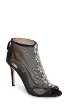 Women's Badgley Mischka Moss Embellished Open Toe Bootie M - Black