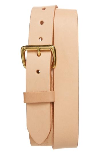 Men's Tanner Goods Standard Leather Belt - Natural/ Brass