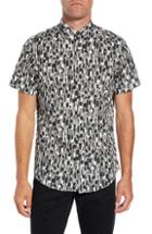 Men's Calibrate Mini Collar Print Sport Shirt - Grey