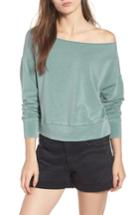 Women's Sundry Off The Shoulder Sweatshirt - Blue/green