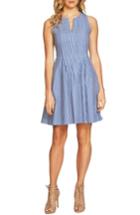 Women's Cece Pintuck Stripe A-line Dress - Blue