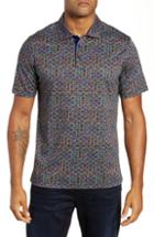 Men's Bugatchi Prism Mosaic Print Knit Polo - Red