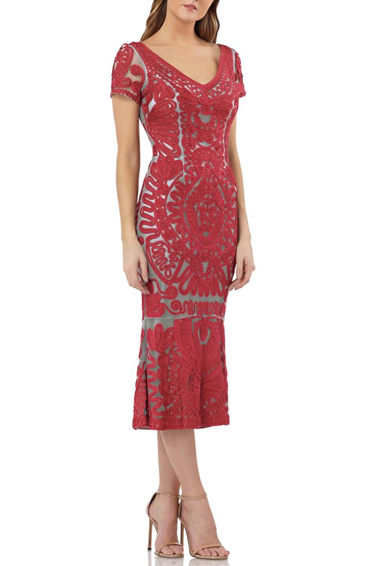 Women's Js Collections Soutache Trumpet Dress - Grey