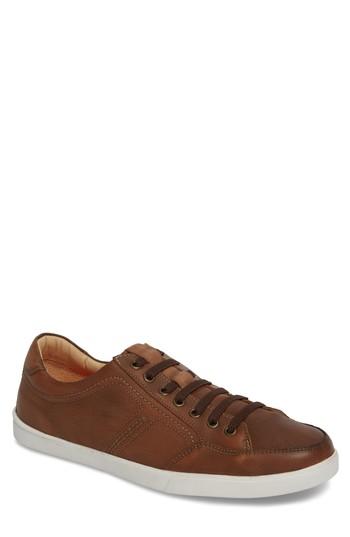 Men's J & M 1850 Quinton Textured Low Top Sneaker M - Brown
