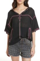 Women's Isabel Marant Etoile Mekki Embroidered Cotton Top Us / 34 Fr - Black