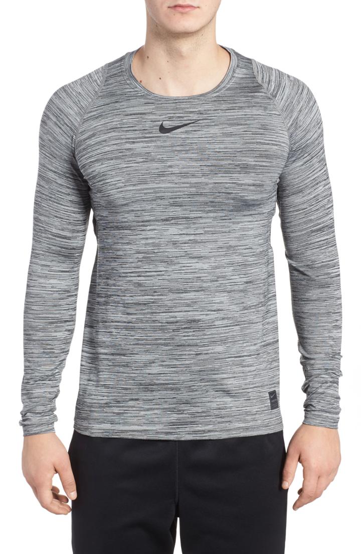 Men's Nike Pro Long Sleeve T-shirt, Size - Black