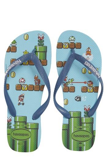 Men's Havaianas Mario Bros. Flip Flop /11 M - Blue