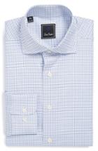 Men's David Donahue Regular Fit Check Dress Shirt 32/33 - White