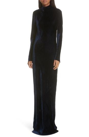 Women's Nili Lotan Genevieve Velvet Maxi Dress - Blue