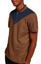 Men's Topman Chevron Classic Fit Polo - Brown