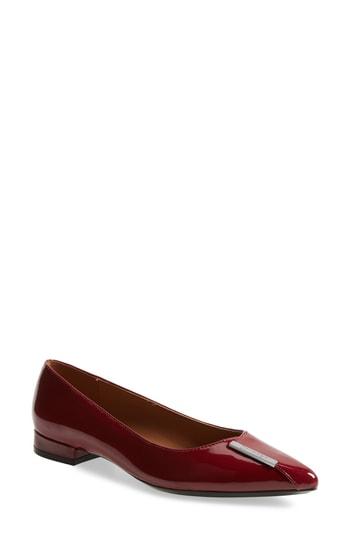 Women's Calvin Klein Arline Pointy Toe Flat M - Red