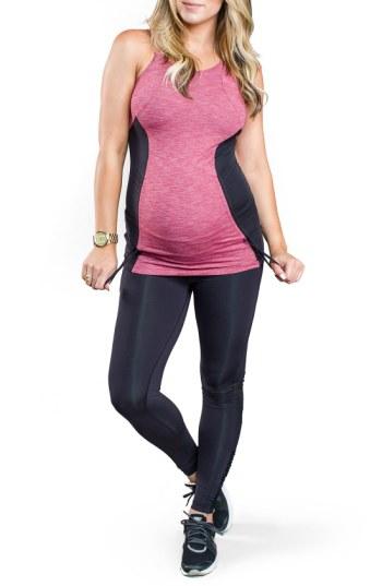 Women's Cozy Orange 'asana' Athletic Maternity Tank - Purple