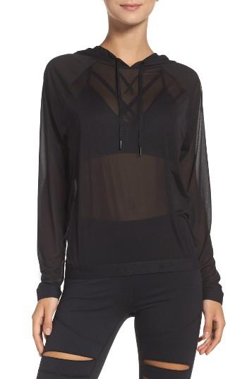 Women's Zella Innovate Sheer Water Repellent Hoodie - Black