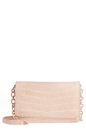 Women's Nancy Gonzalez Genuine Crocodile Wallet On A Chain - Beige