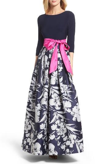Women's Eliza J Floral Jacquard Gown - Blue