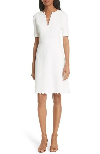 Women's Tory Burch Bailey Scallop Cotton Dress - White