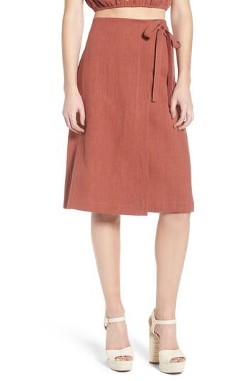 Women's 4si3nna Wrap A-line Skirt - Brown