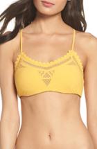 Women's Red Carter Embroidered Bikini Top