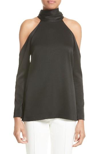 Women's Galvan Satin Back Crepe Cold Shoulder Top Us / 34 Fr - Black
