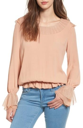 Women's For Love & Lemons Evie Ruffle Blouse - Beige