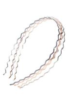 L.erickson Set Of 4 Metal Wave Headbands, Size - Metallic