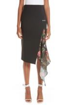 Women's Off-white Split Foulard Inset Crepe Skirt Us / 44 It - Black