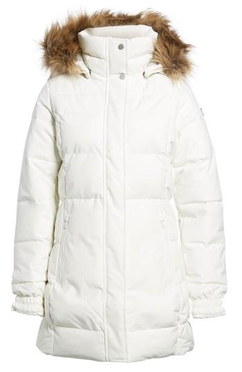 Women's Helly Hansen Blume Waterproof Parka With Faux Fur Trim - White