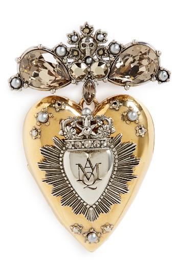 Women's Alexander Mcqueen Heart Locket Brooch