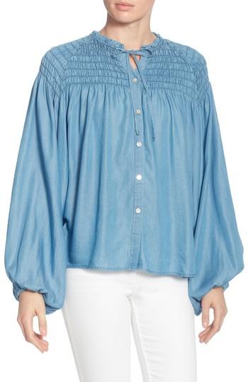 Women's Catherine Catherine Malandrino Julie Chambray Blouse - Blue