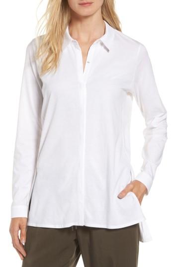 Women's Eileen Fisher Organic Cotton Knit Shirt - White