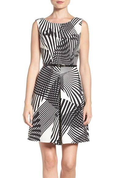Women's Adrianna Papell Fit & Flare Dress - Black