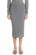 Women's St. John Collection Side Placket Rib Knit Skirt - Grey
