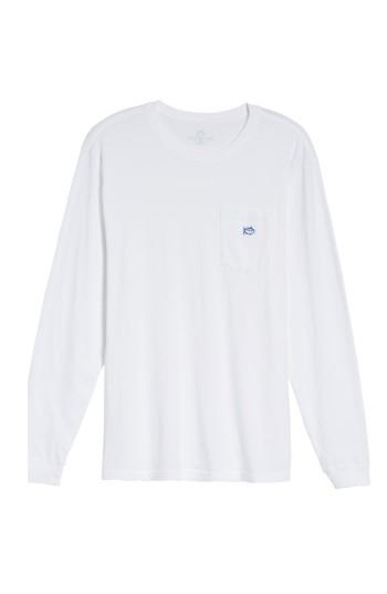 Men's Southern Tide Embroidered Long Sleeve T-shirt - White
