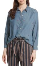 Women's The Great. The Campus Embroidered Shirt - Blue