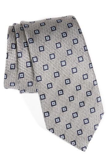 Men's Brioni Medallion Silk Tie, Size - Grey
