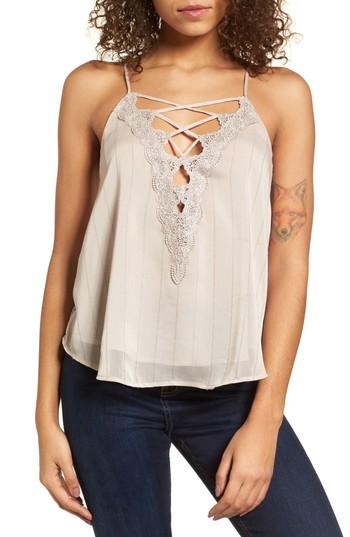 Women's Astr The Label Lace-up Camisole - Grey