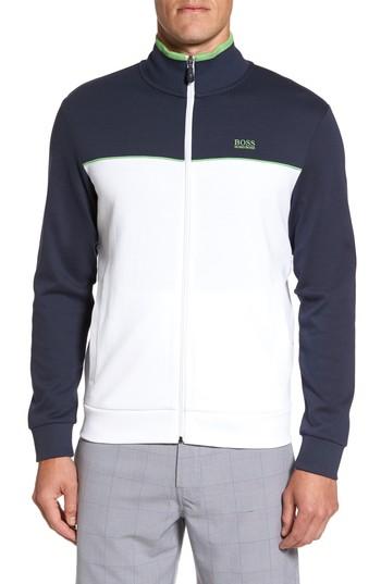 Men's Boss Green Skaz Full Zip Fleece Jacket - White