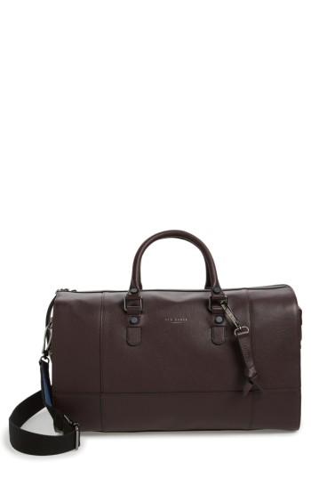 Men's Ted Baker London Panthea Leather Duffel Bag - Purple