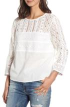Women's Heartloom Shayla Lace Detail Cotton Eyelet Top - White