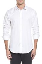 Men's Bugatchi Classic Fit Jacquard Sport Shirt, Size - White
