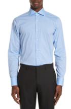 Men's Canali Regular Fit Stretch Dot Dress Shirt .5 - Blue