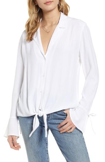 Women's Treasure & Bond Tie Front Shirt - White