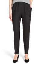 Women's Eileen Fisher Organic Linen Slouchy Pants, Size - Black