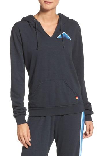 Women's Aviator Nation Mountain Stripe Split Neck Hoodie