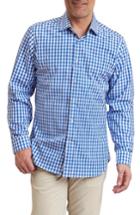 Men's Robert Graham Lauren Regular Fit Skull Embroidered Sport Shirt - Blue