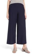 Petite Women's Eileen Fisher Wide Leg Crop Pants, Size P - Blue