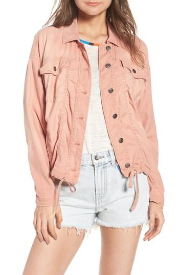 Women's Splendid Linen Blend Drape Jacket - Coral