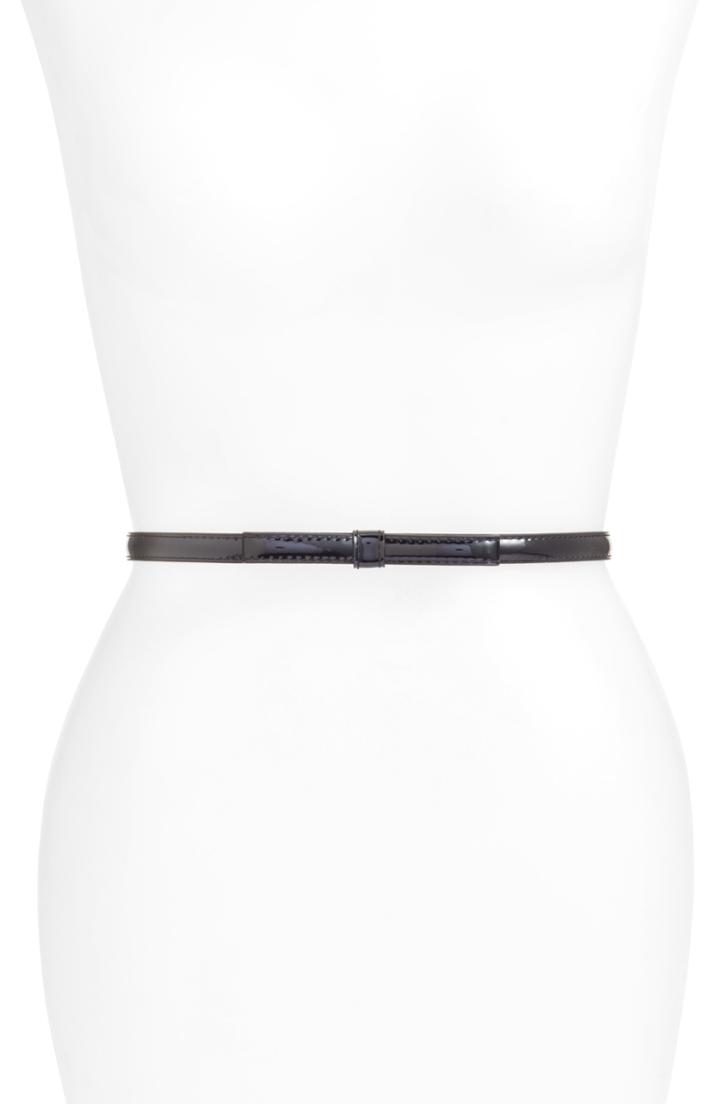 Women's Kate Spade New York Bow Skinny Patent Leather Belt