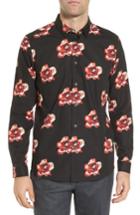 Men's Ted Baker London Lilky Trim Fit Floral Sport Shirt (s) - Blue