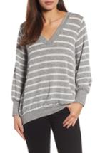 Women's Caslon Double V-neck Relaxed Pullover - Grey